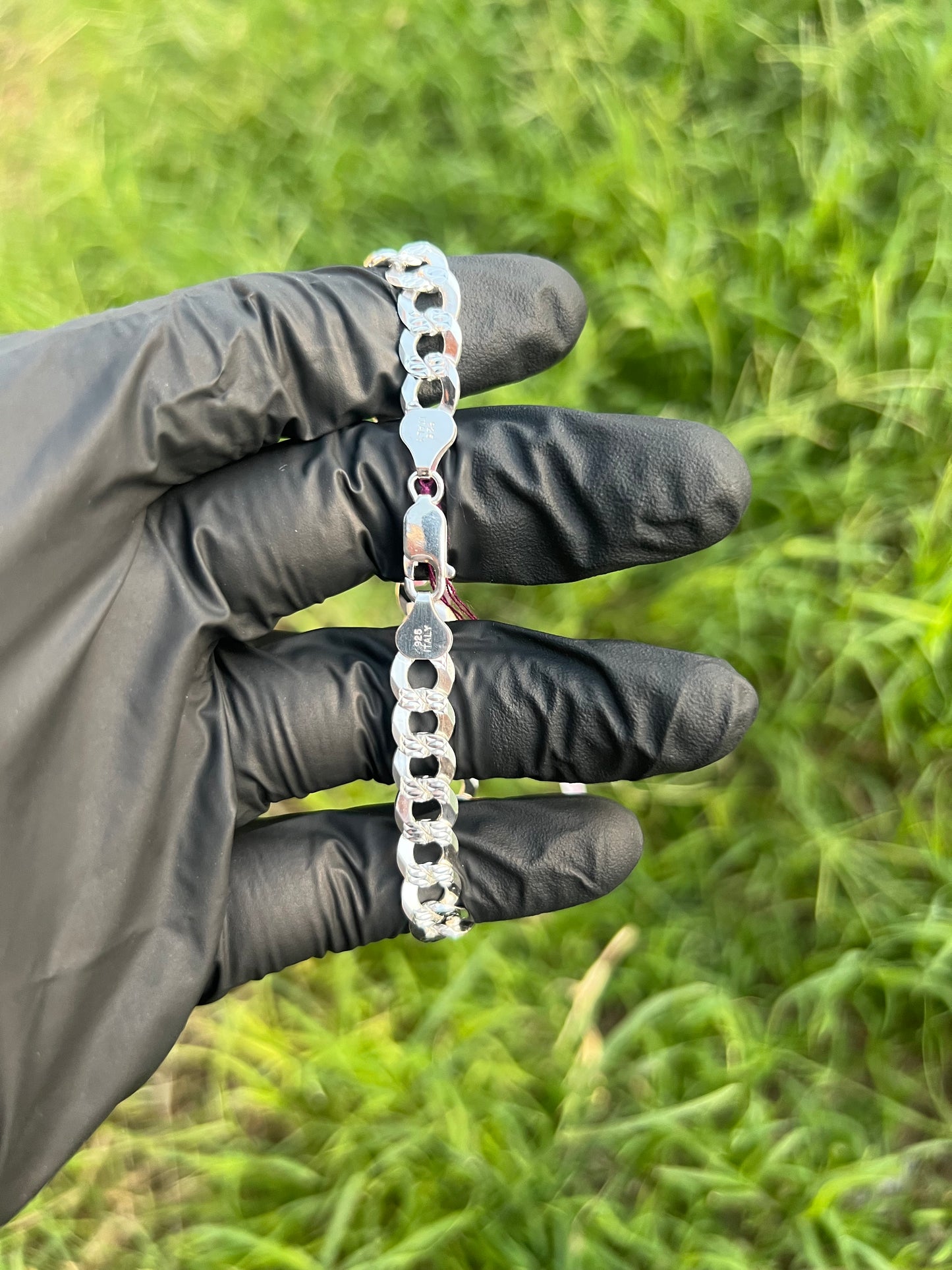 7.8mm Diamond Cut Curb Bracelet