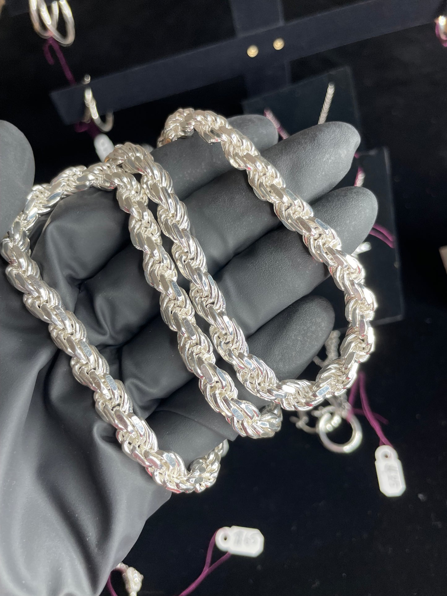 7mm Solid Rope chain 925 Silver