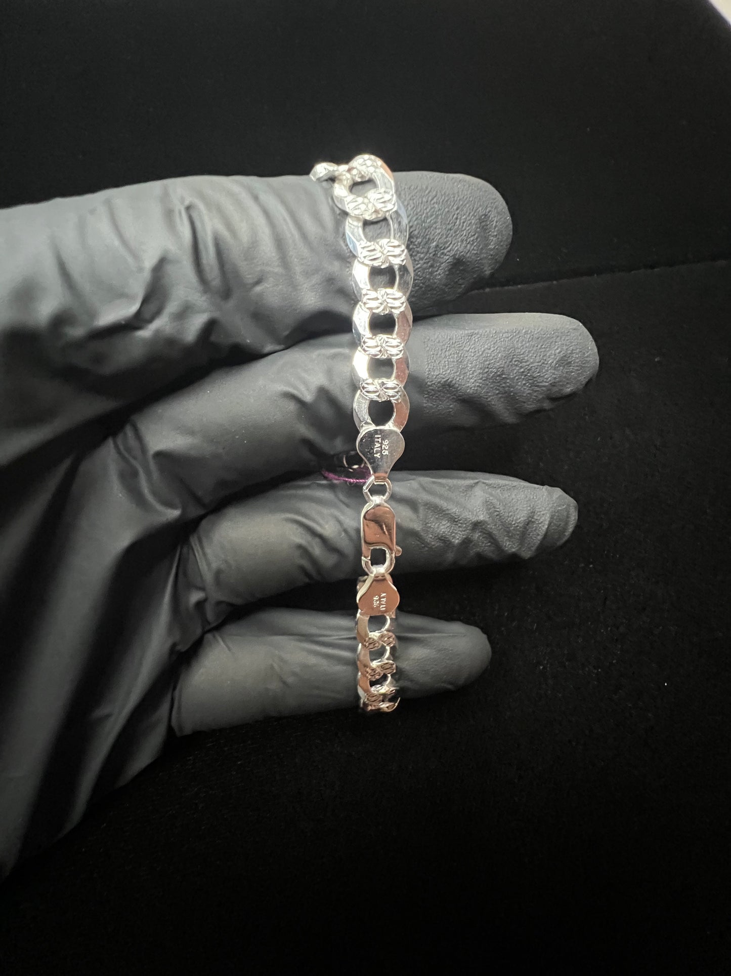 7.8mm Diamond Cut Curb Bracelet