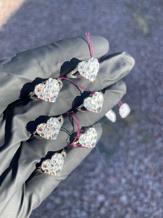 Heart Nugget Rings 925 Silver