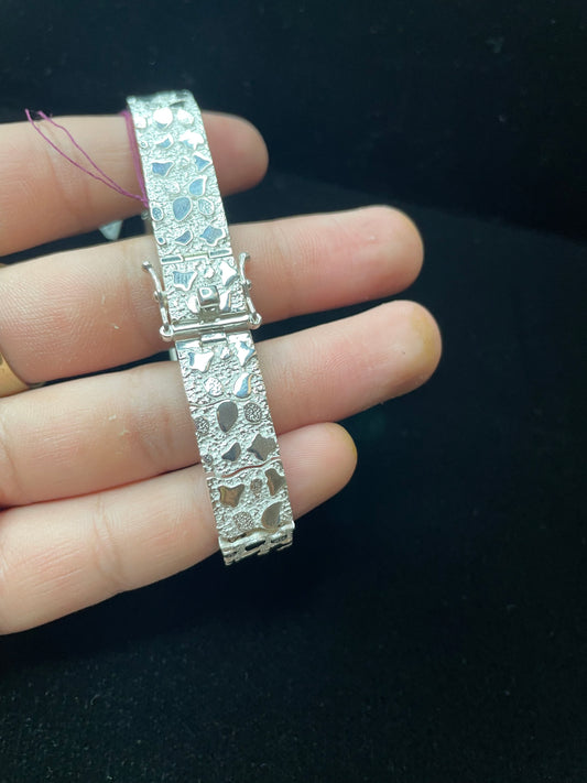Nugget Bracelet 8 inch 925 Silver