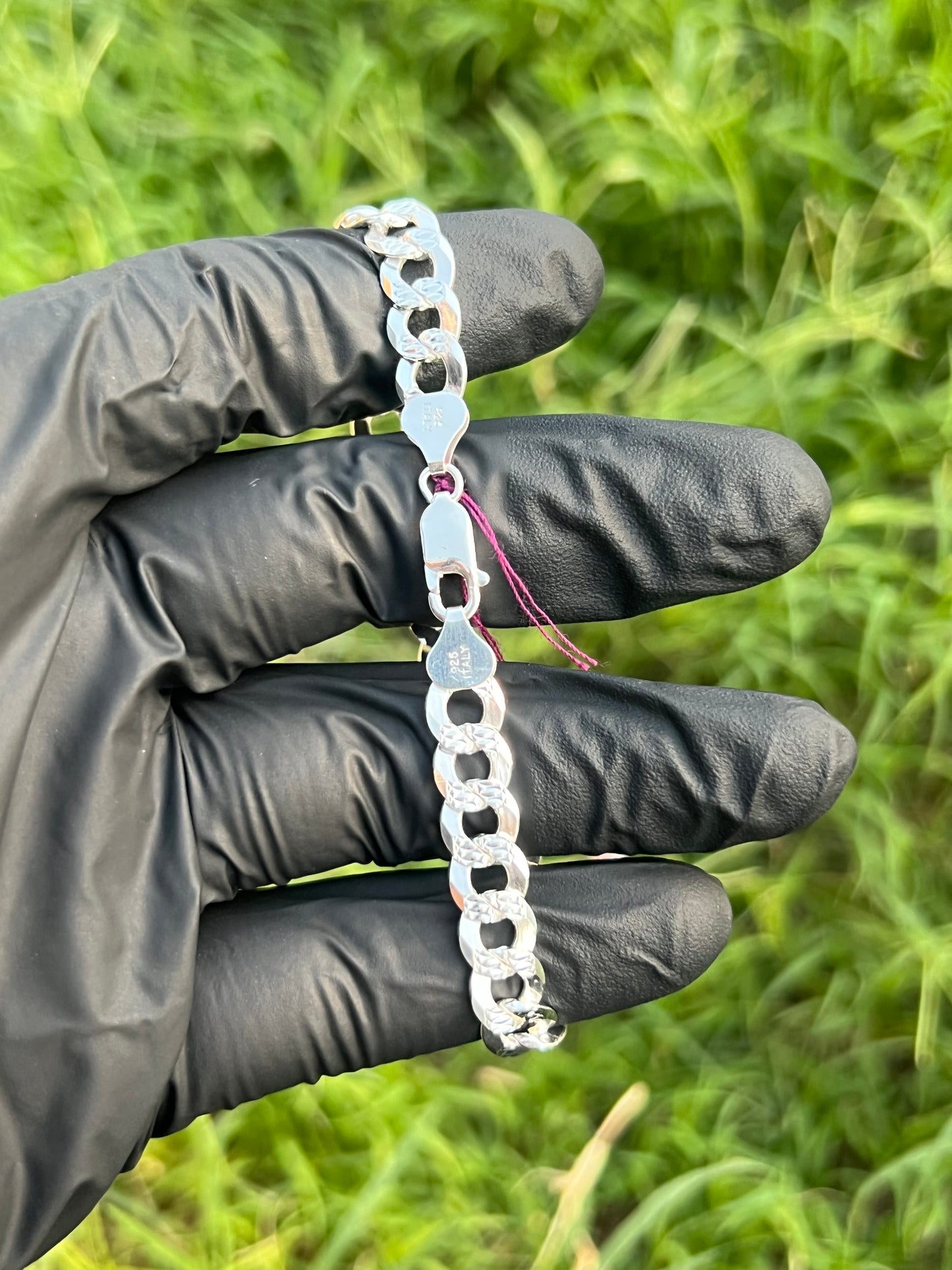 7.8mm Diamond Cut Curb Bracelet