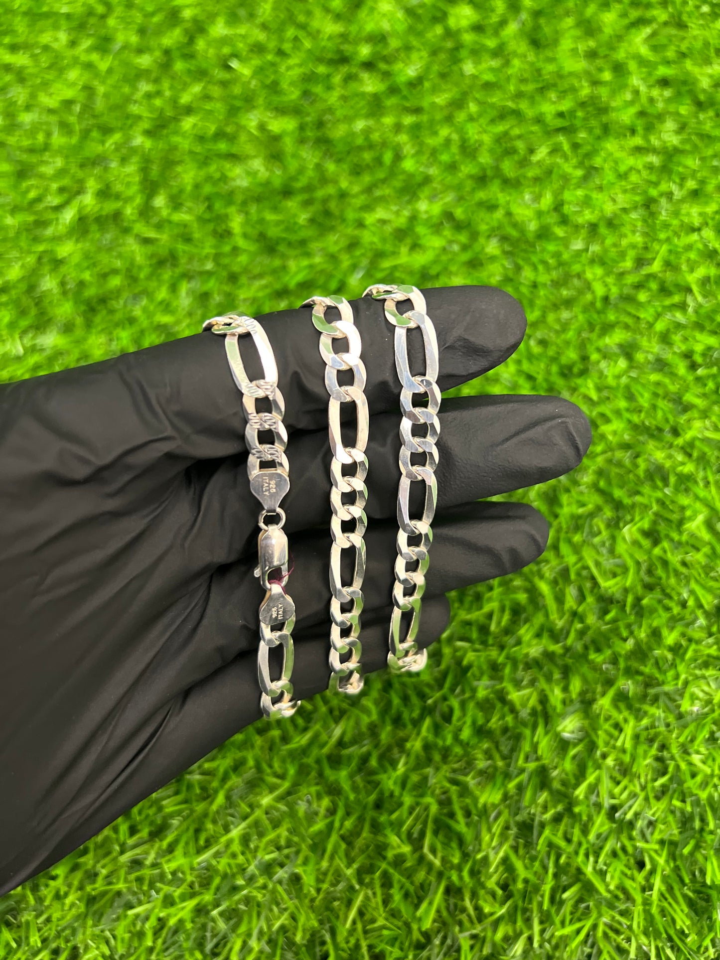 7.8mm Figaro Diamond Cut Chain