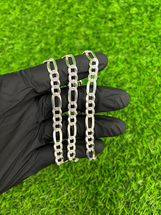 7.8mm Figaro Diamond Cut Chain