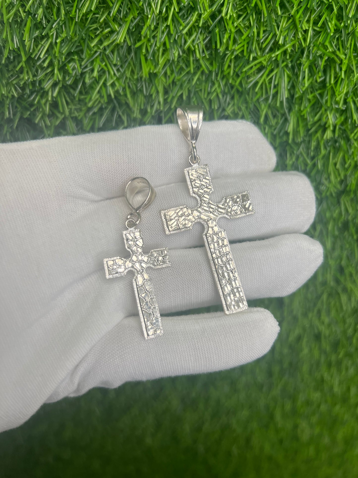 Full Nugget Cross Pendant