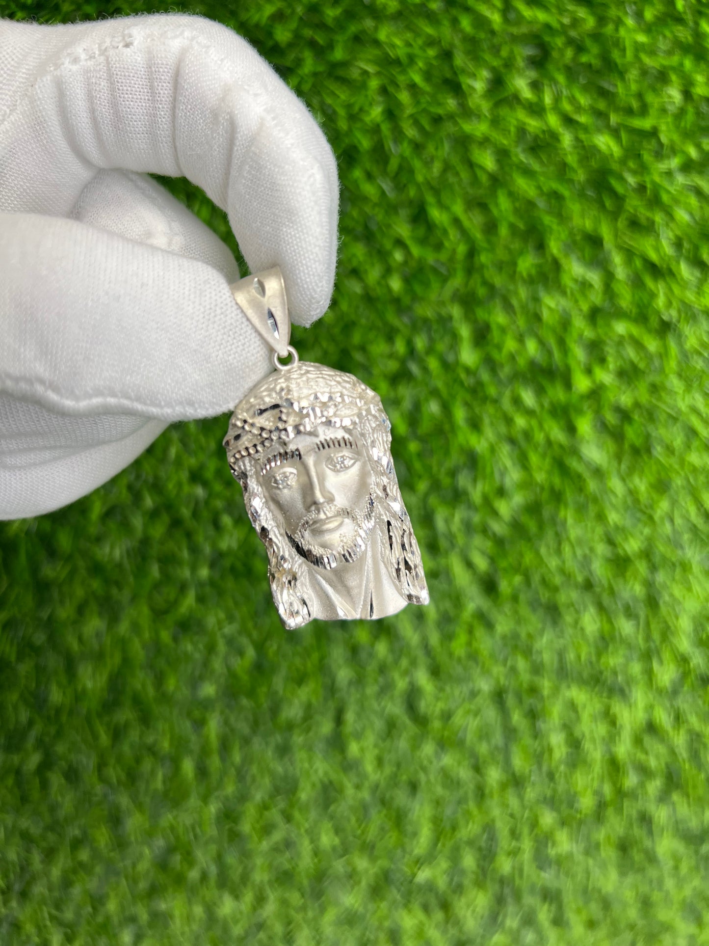 Diamond Cut Jesus Eye CZ Pendant