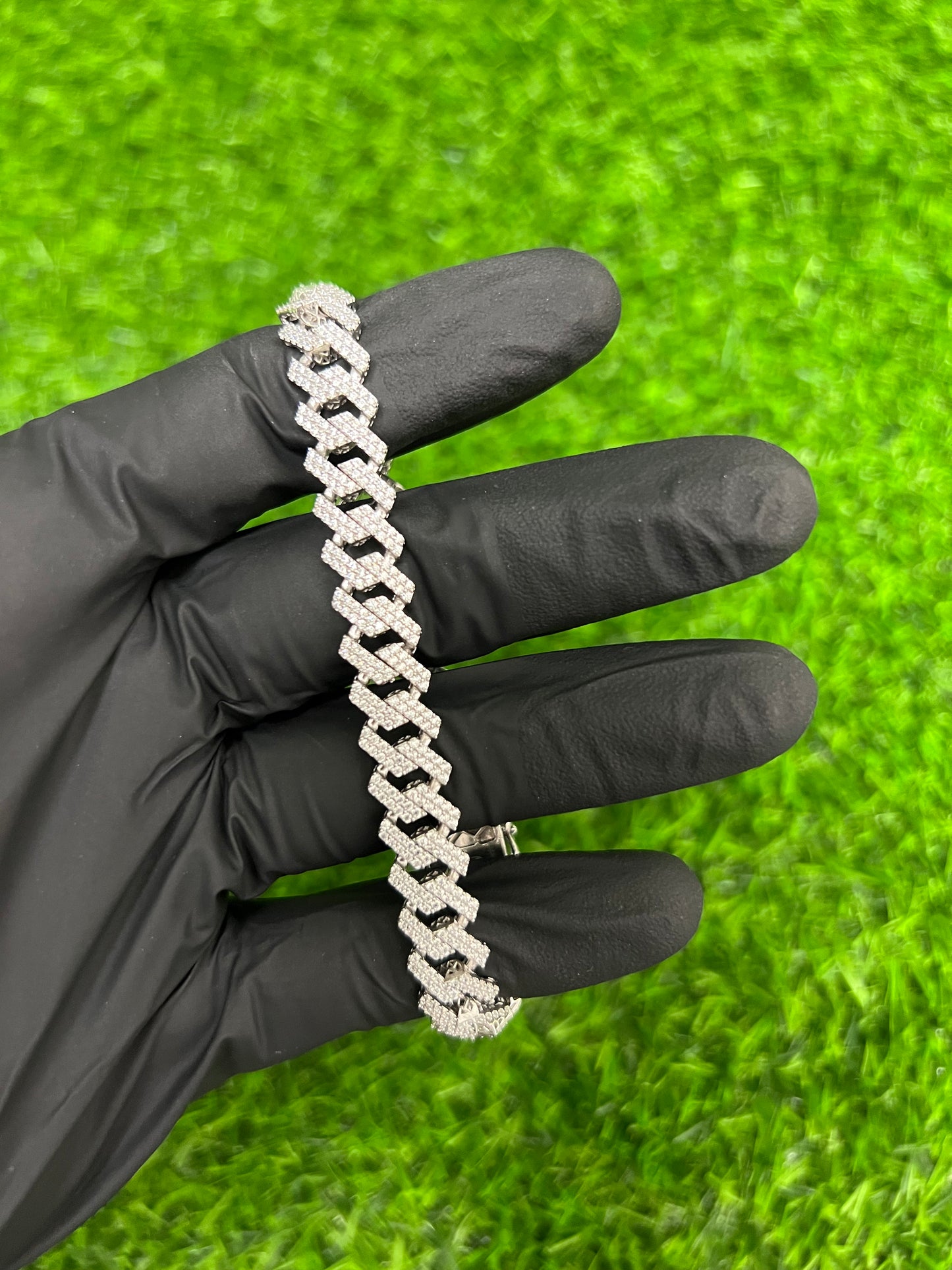 10mm CZ Prong Cuban Link Bracelet