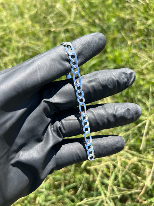 6mm Figaro Diamond Cut Bracelet