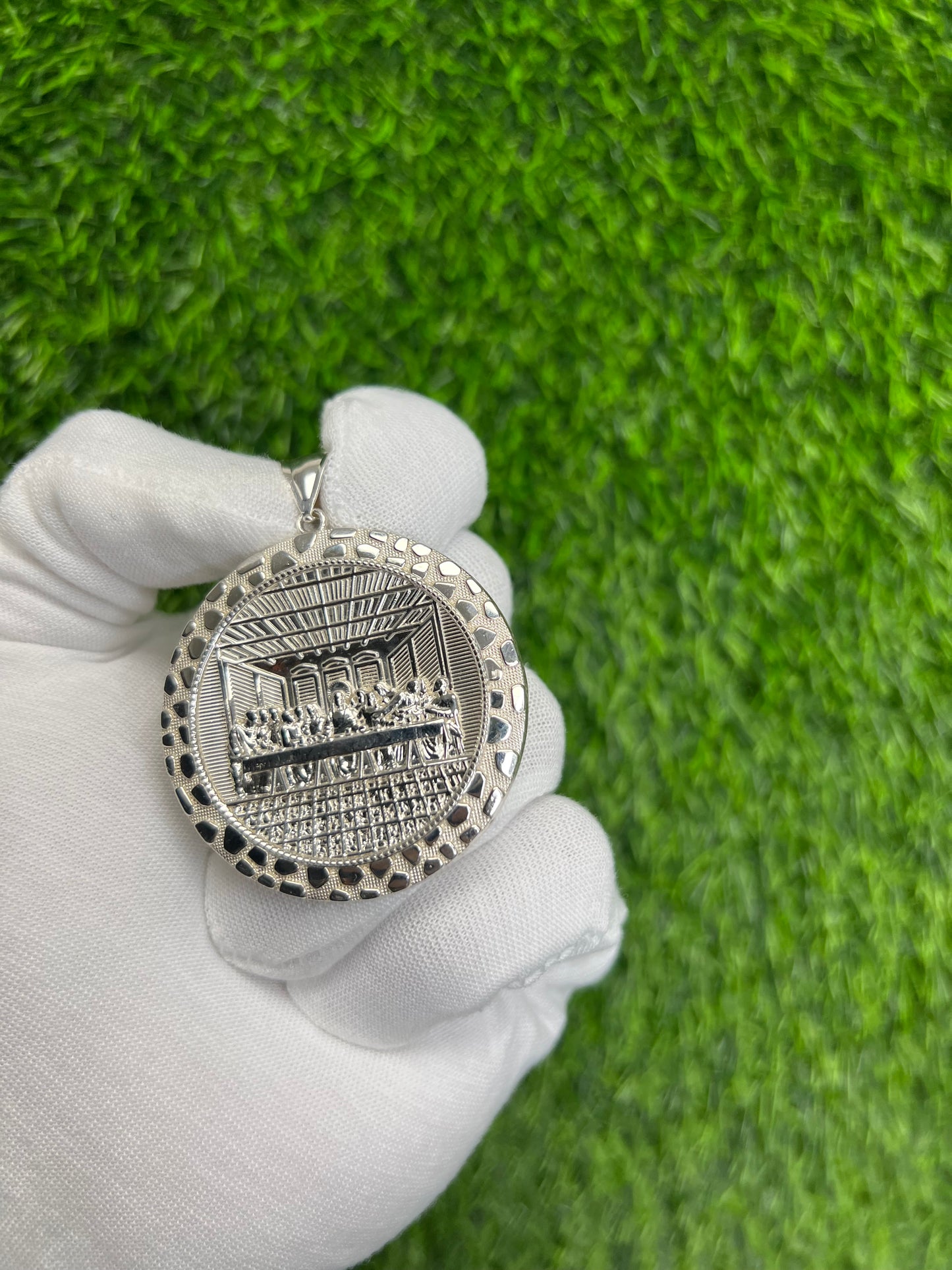 Round Nugget Last Supper Pendant