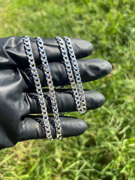 4.6mm Curb Diamond Cut Chain ￼