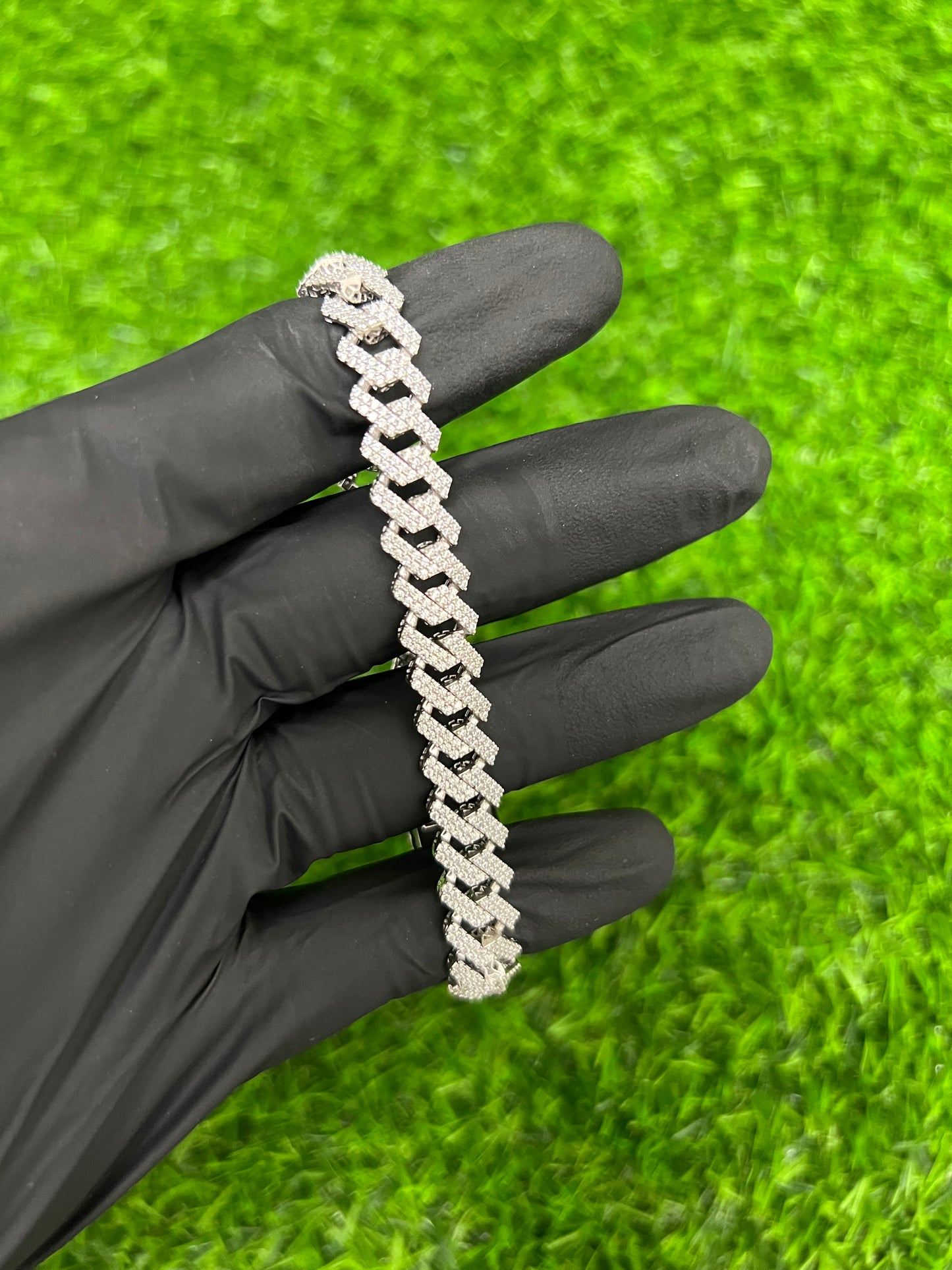 10mm CZ Prong Cuban Link Bracelet