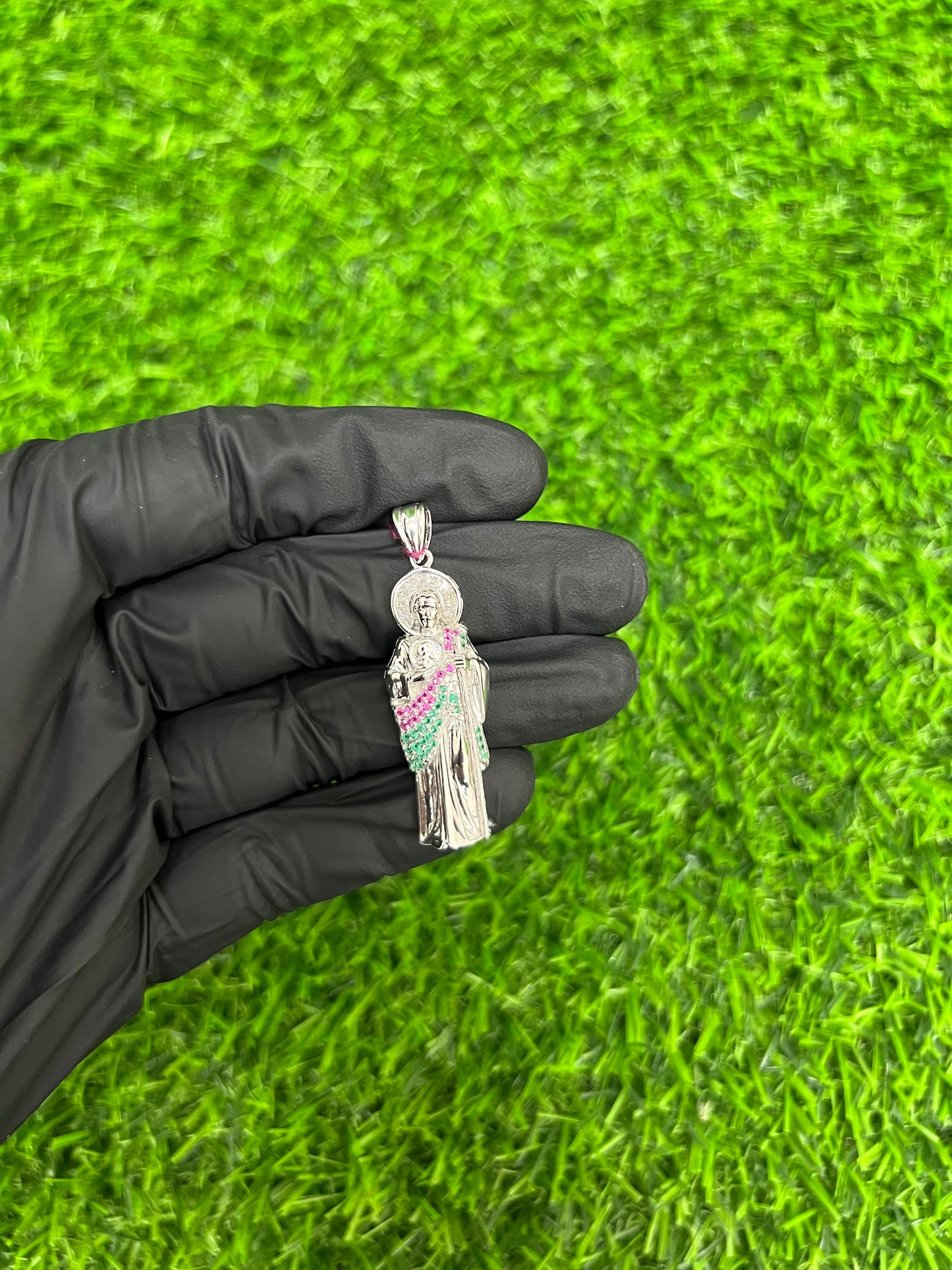 Saint Jude Colored CZ Pendant ￼