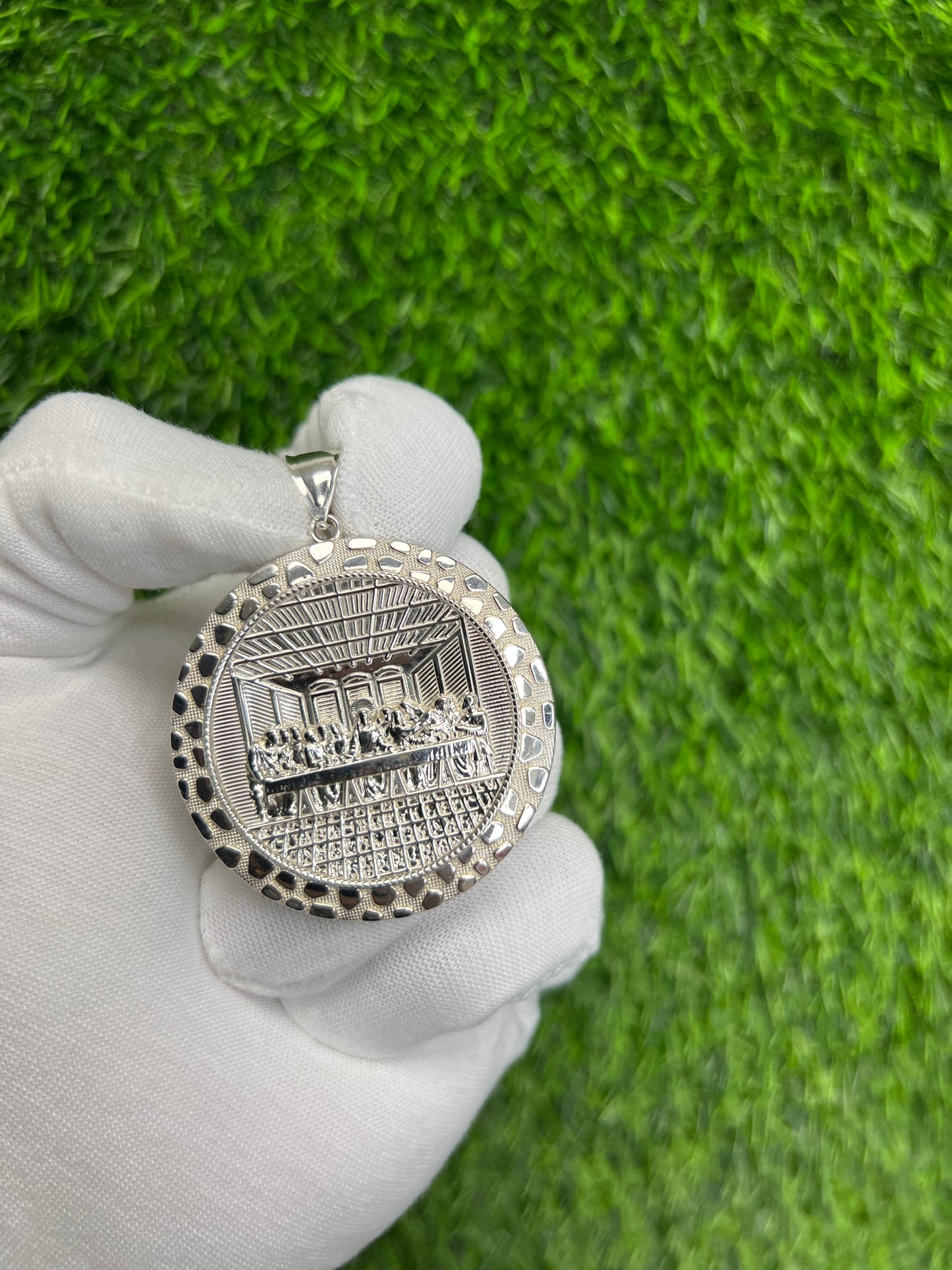 Round Nugget Last Supper Pendant