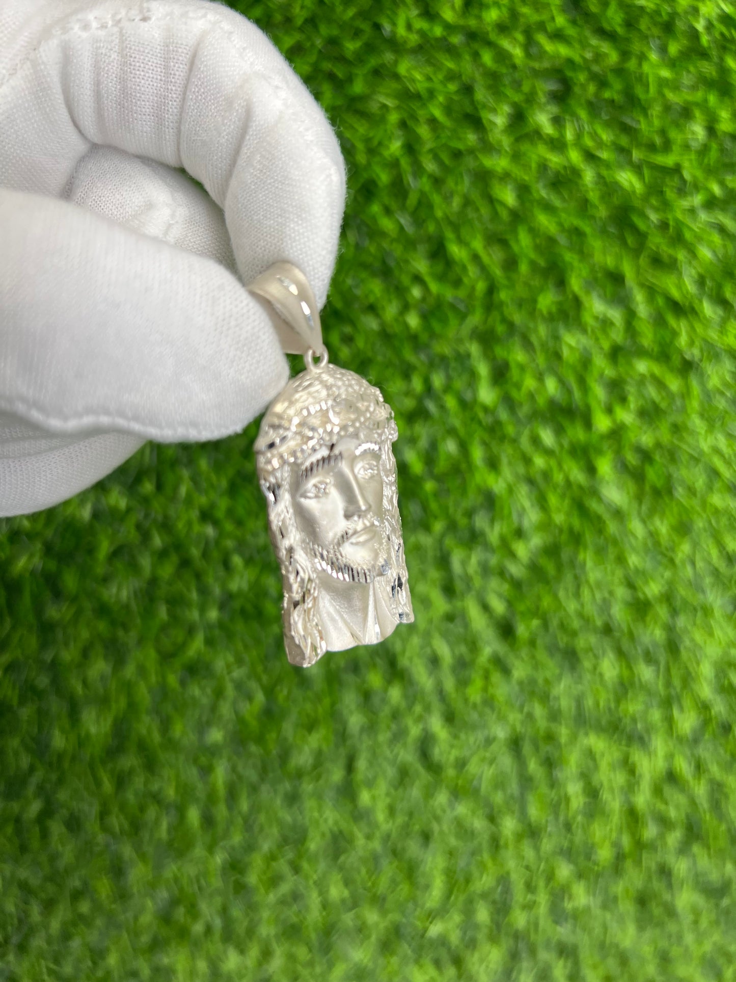 Diamond Cut Jesus Eye CZ Pendant