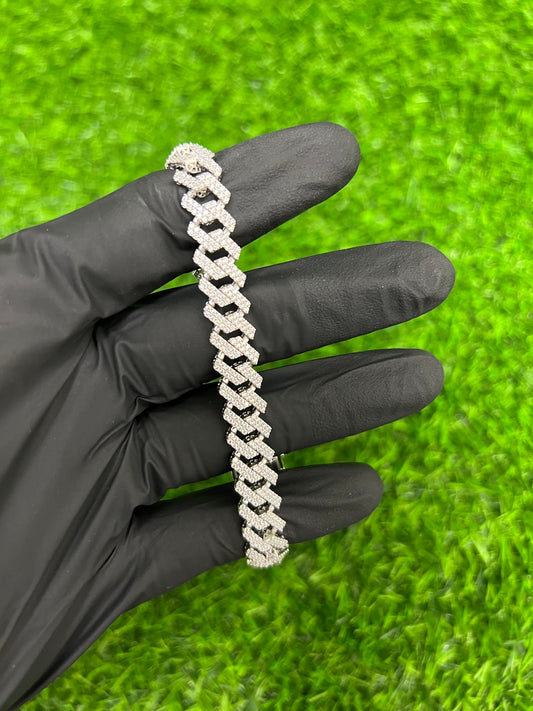 10mm CZ Prong Cuban Link Bracelet