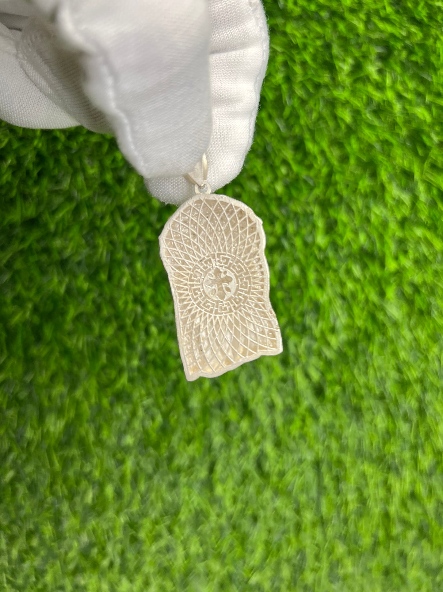 Diamond Cut Jesus Eye CZ Pendant