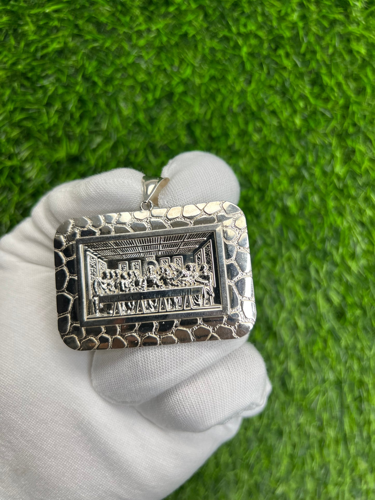 Square Nugget Last Supper Pendant