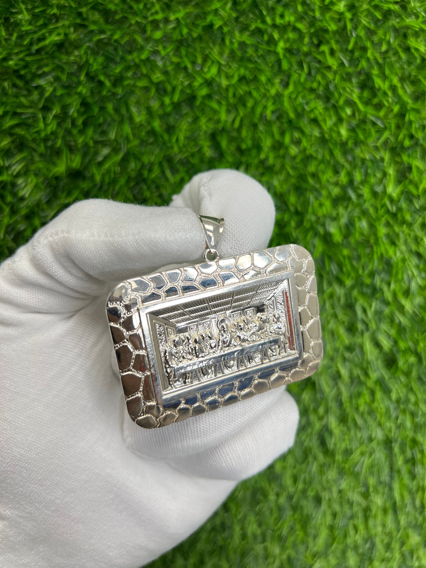 Square Nugget Last Supper Pendant