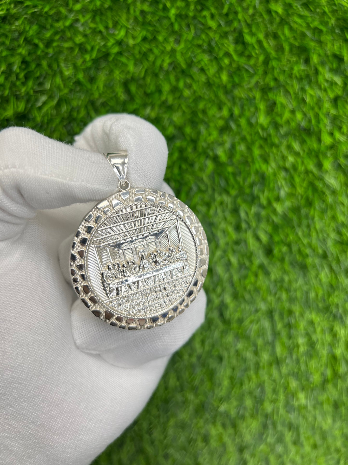 Round Nugget Last Supper Pendant