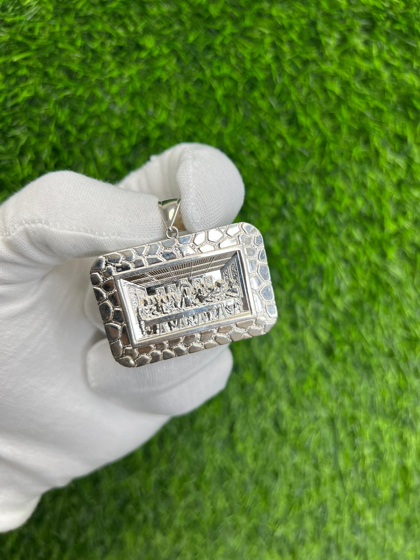 Square Nugget Last Supper Pendant