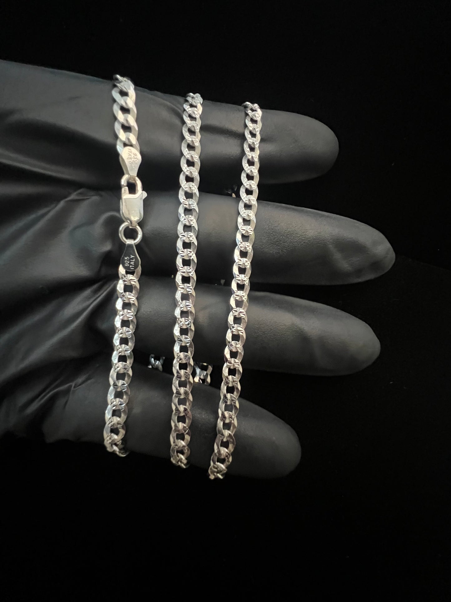 4.6mm Curb Diamond Cut Chain ￼