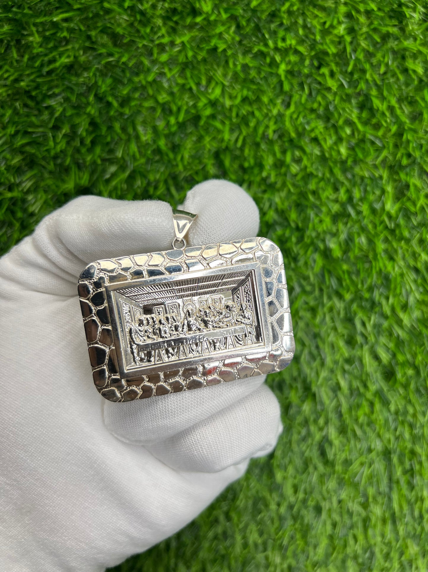 Square Nugget Last Supper Pendant