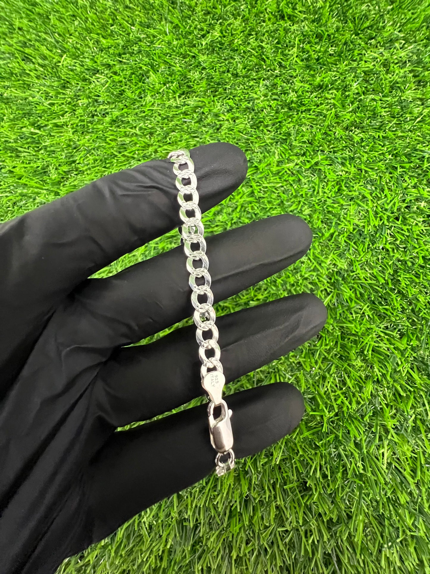 6.1mm Curb Diamond Cut Bracelet