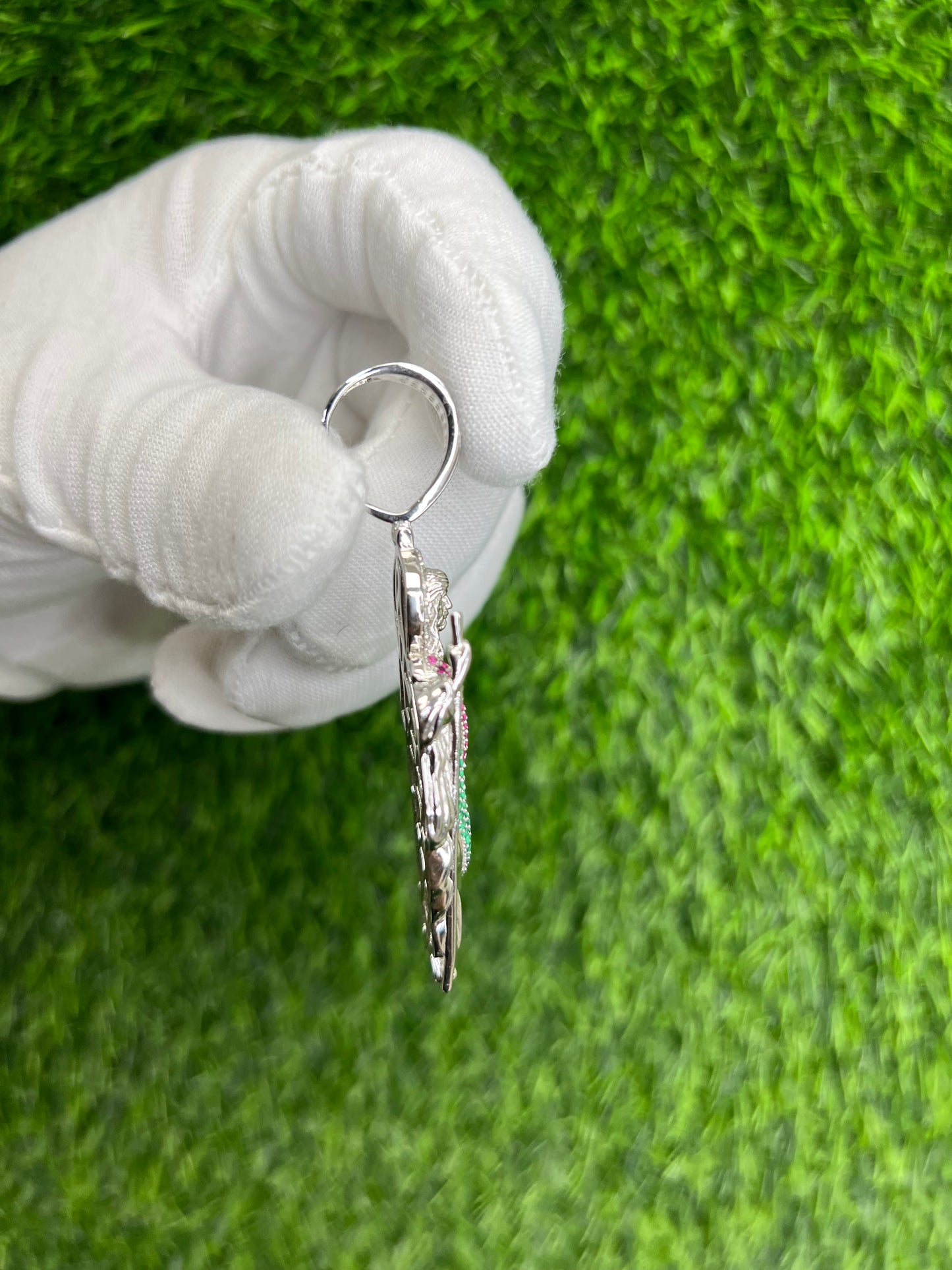 Iced Out Colored Saint Jude Pendant