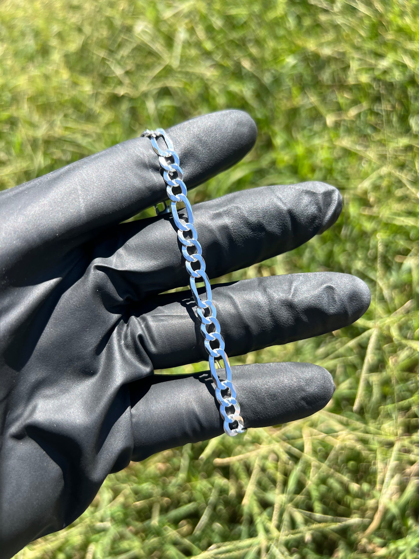 6mm Figaro Diamond Cut Bracelet