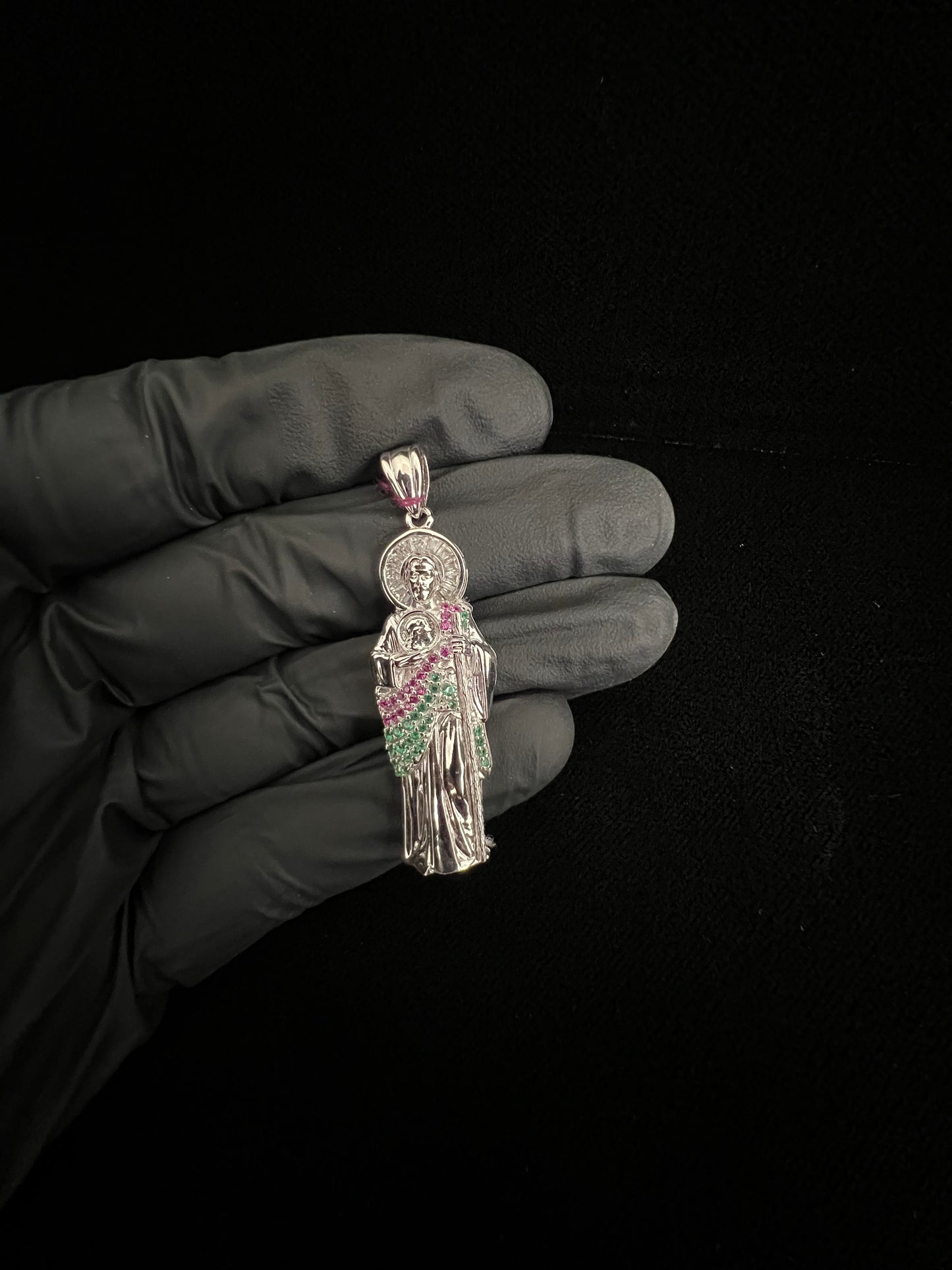 Saint Jude Colored CZ Pendant ￼