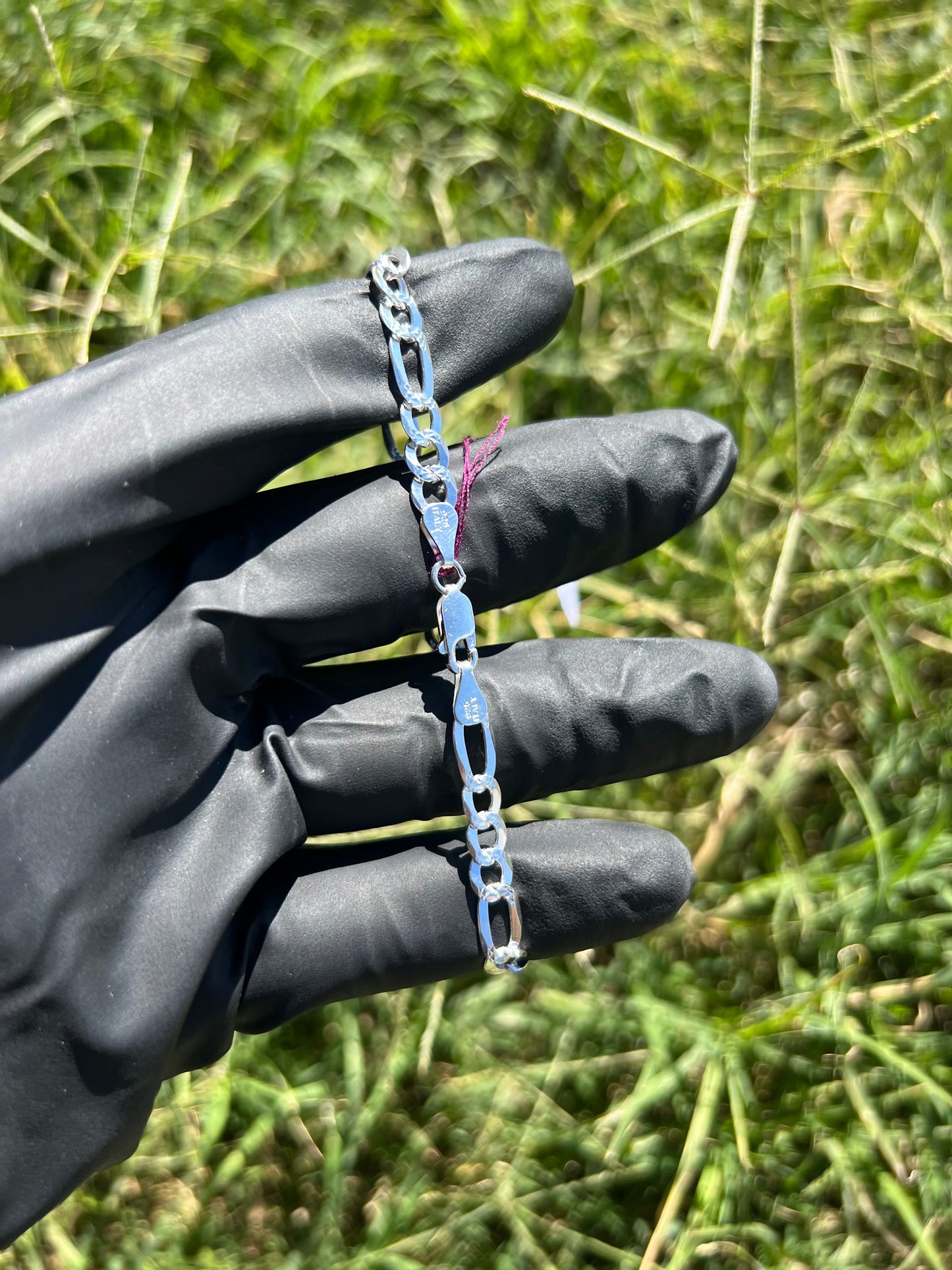 6mm Figaro Diamond Cut Bracelet