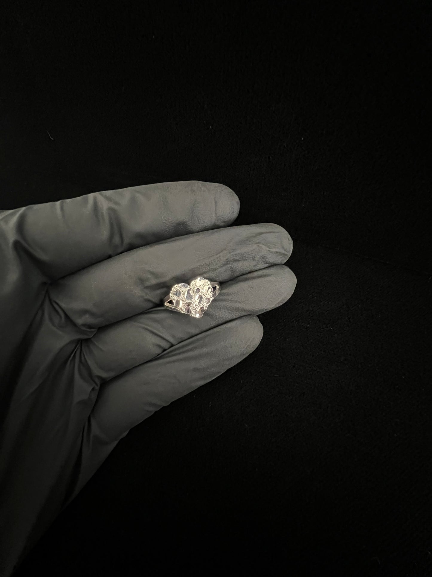 Flat Heart Nugget Ring