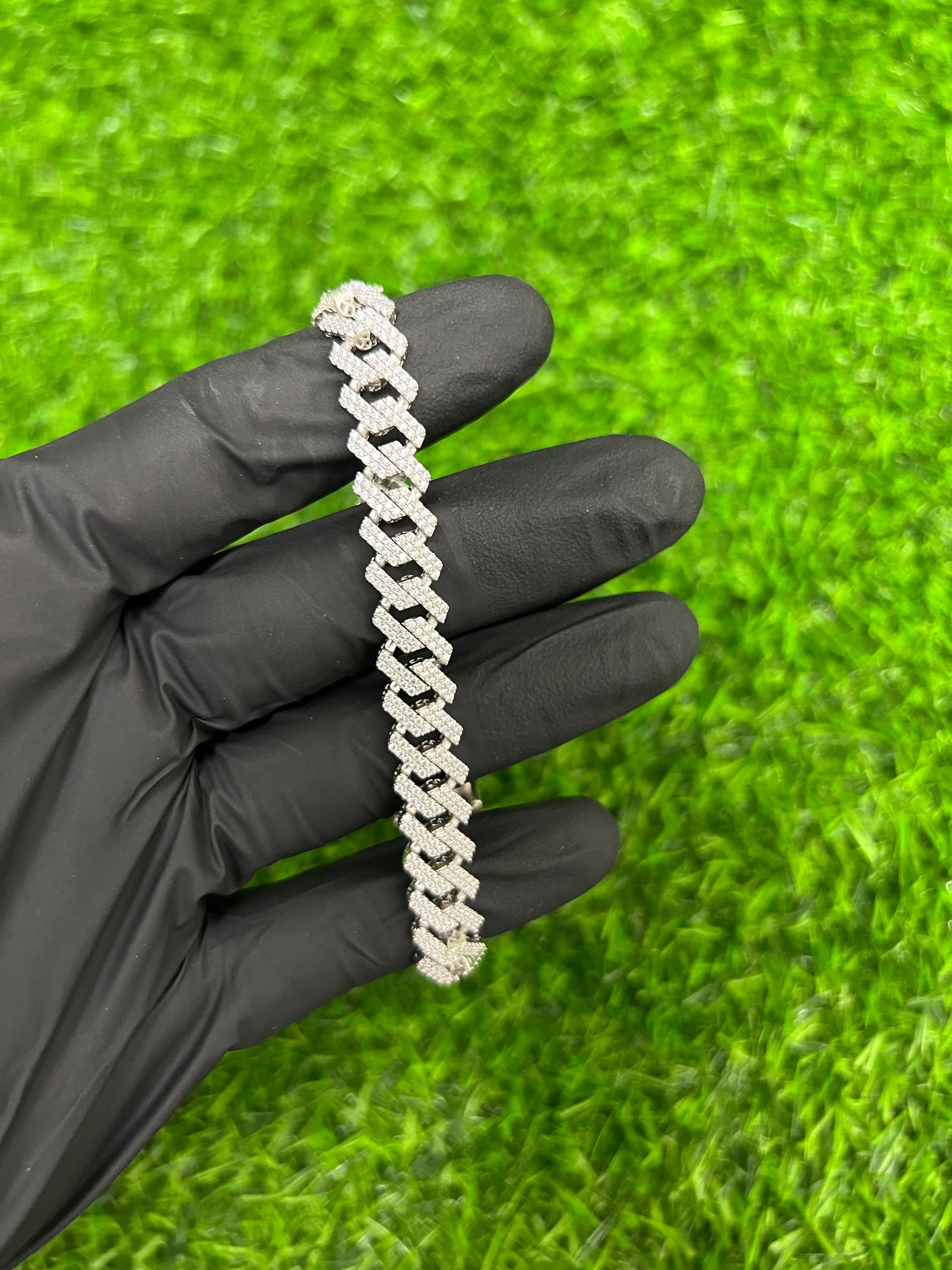 10mm CZ Prong Cuban Link Bracelet
