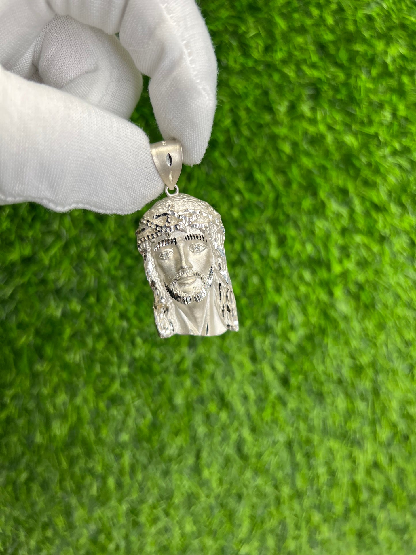 Diamond Cut Jesus Eye CZ Pendant